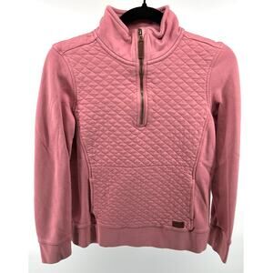 L.L.Bean Women’s Quilted Pullover – Quarter-Zip – Rose Wash